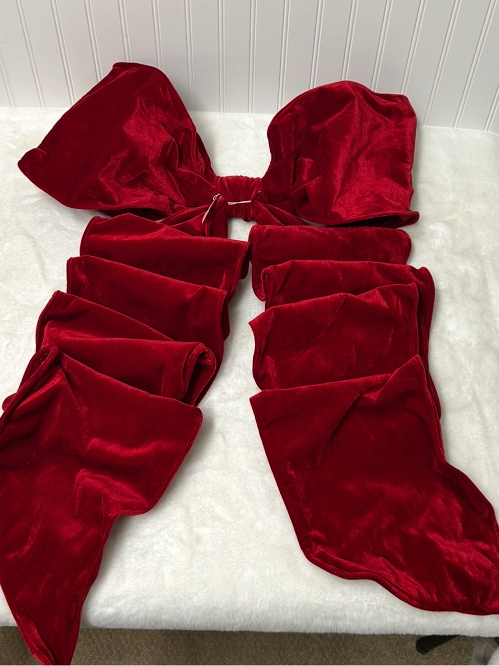 Pottery Barn LoveShackFancy large velvet bow tree topper